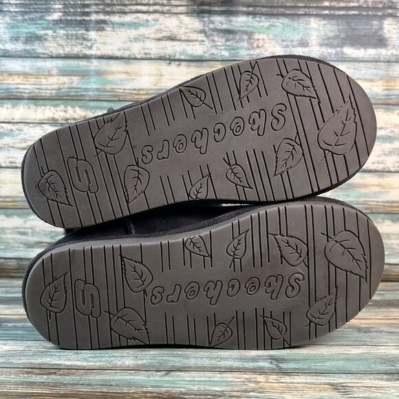 Skechers Faux Fur Mid Calf Boots Gray Suede Pull On Low Wedge Heel Womens Sz 7.5 - Picture 8 of 14